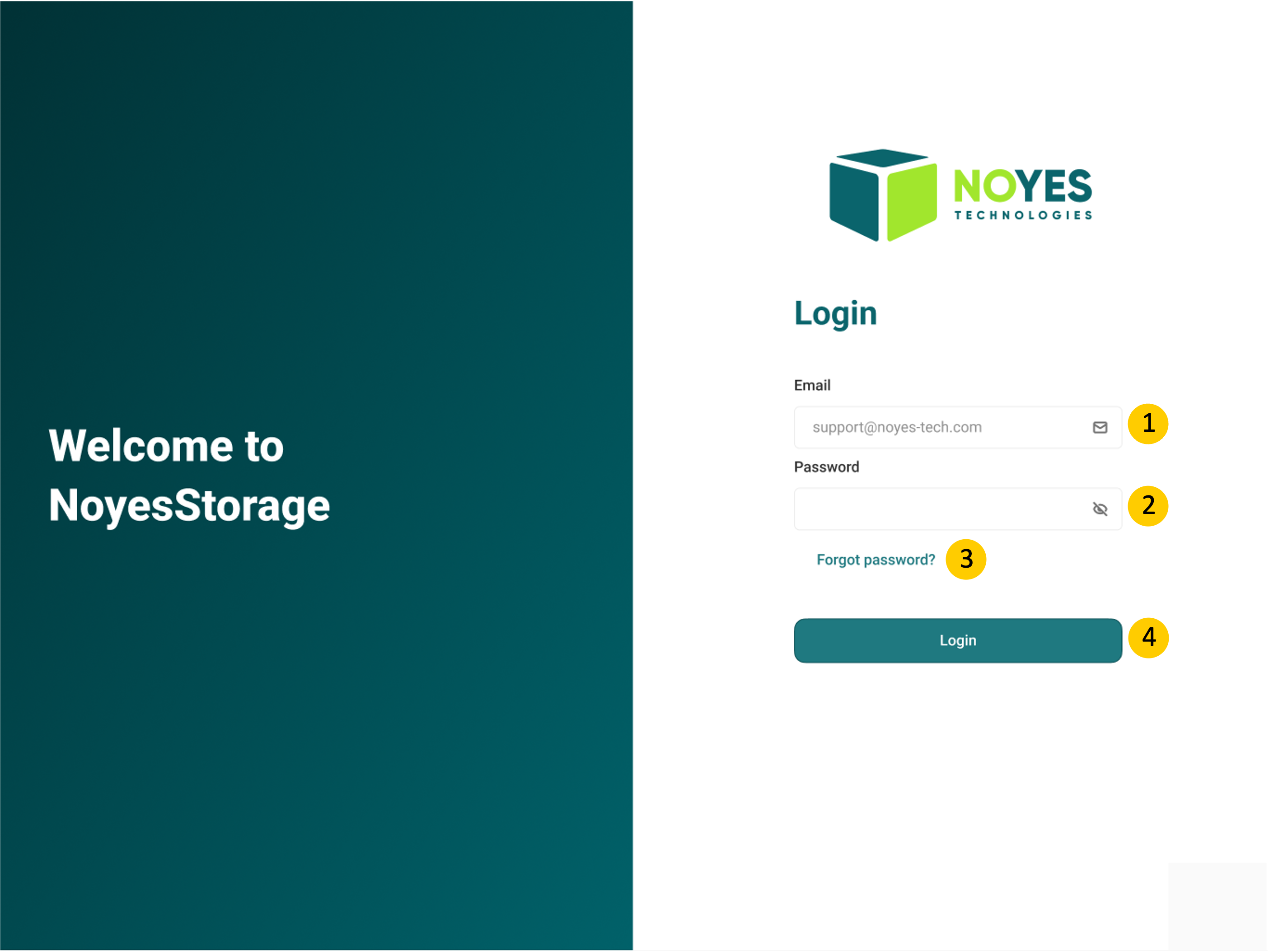 Login zur NoyesStorage App